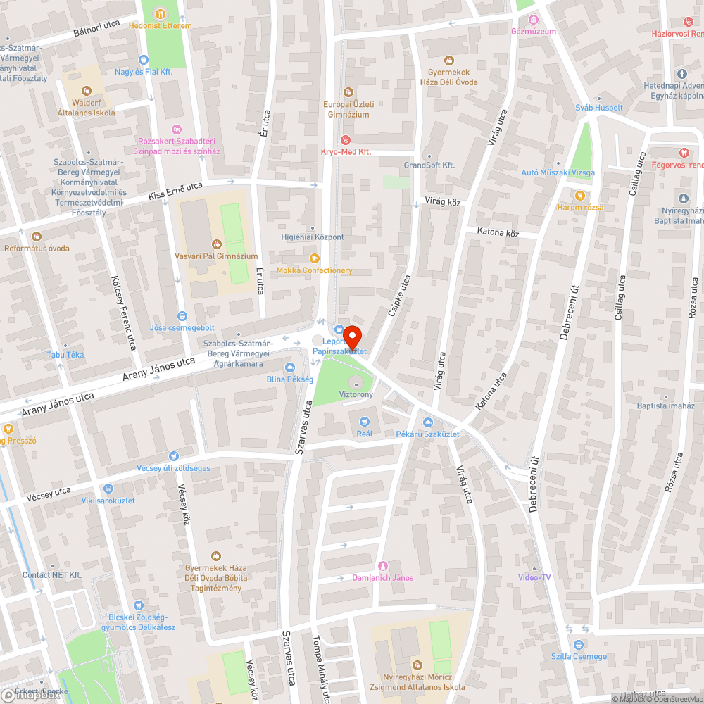 Megdőlt fa bejelentés helye