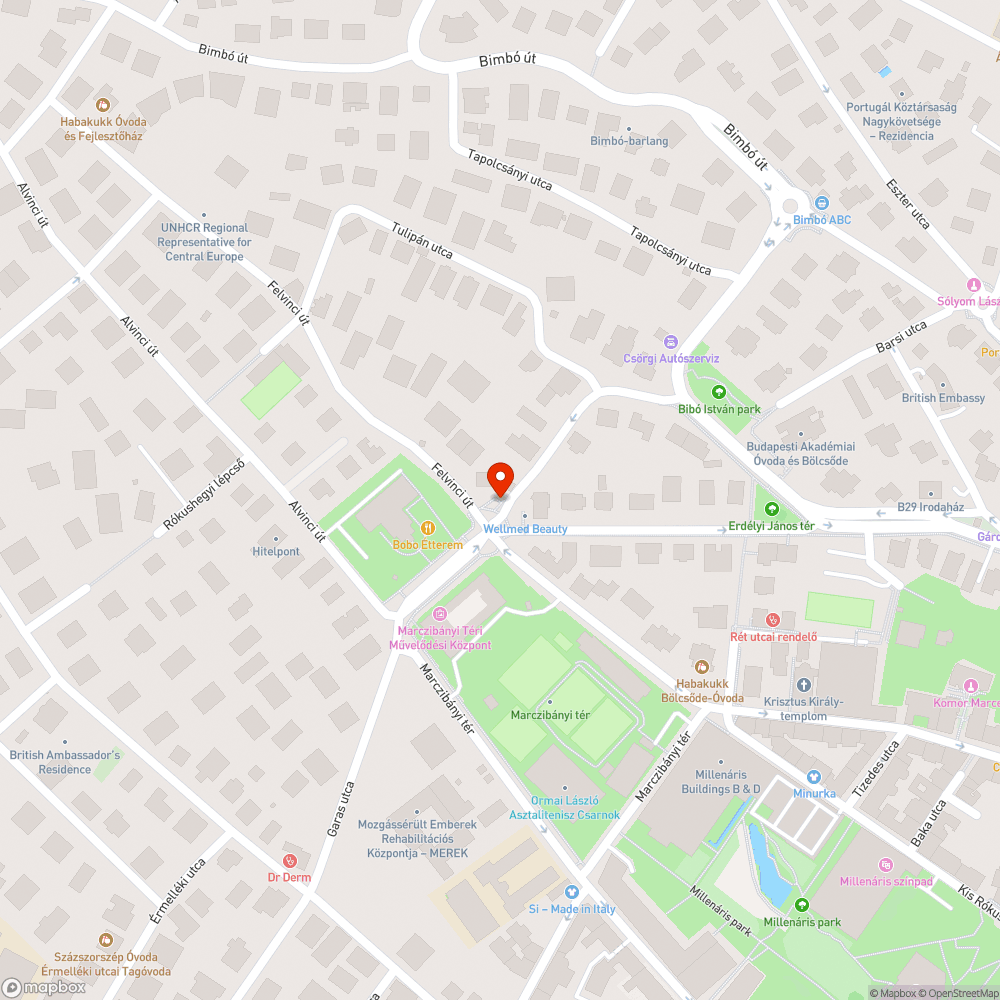 Törött pad bejelentés helye