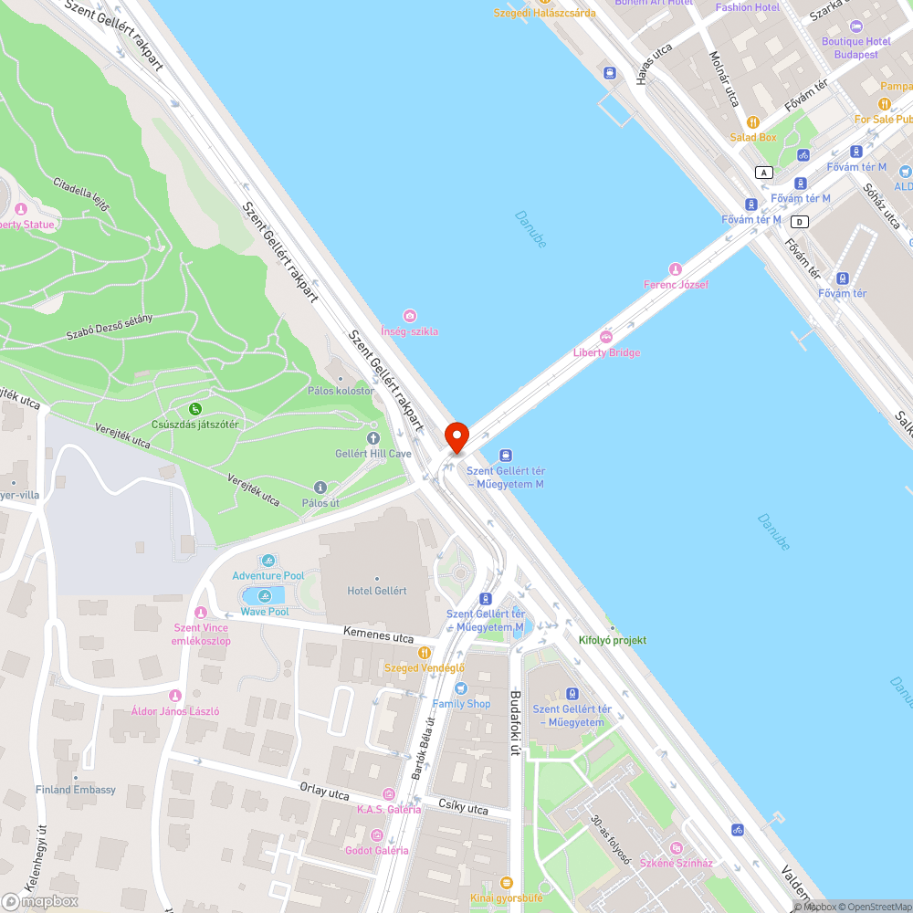 Szabadság híd nagyméretű graffitik bejelentés helye