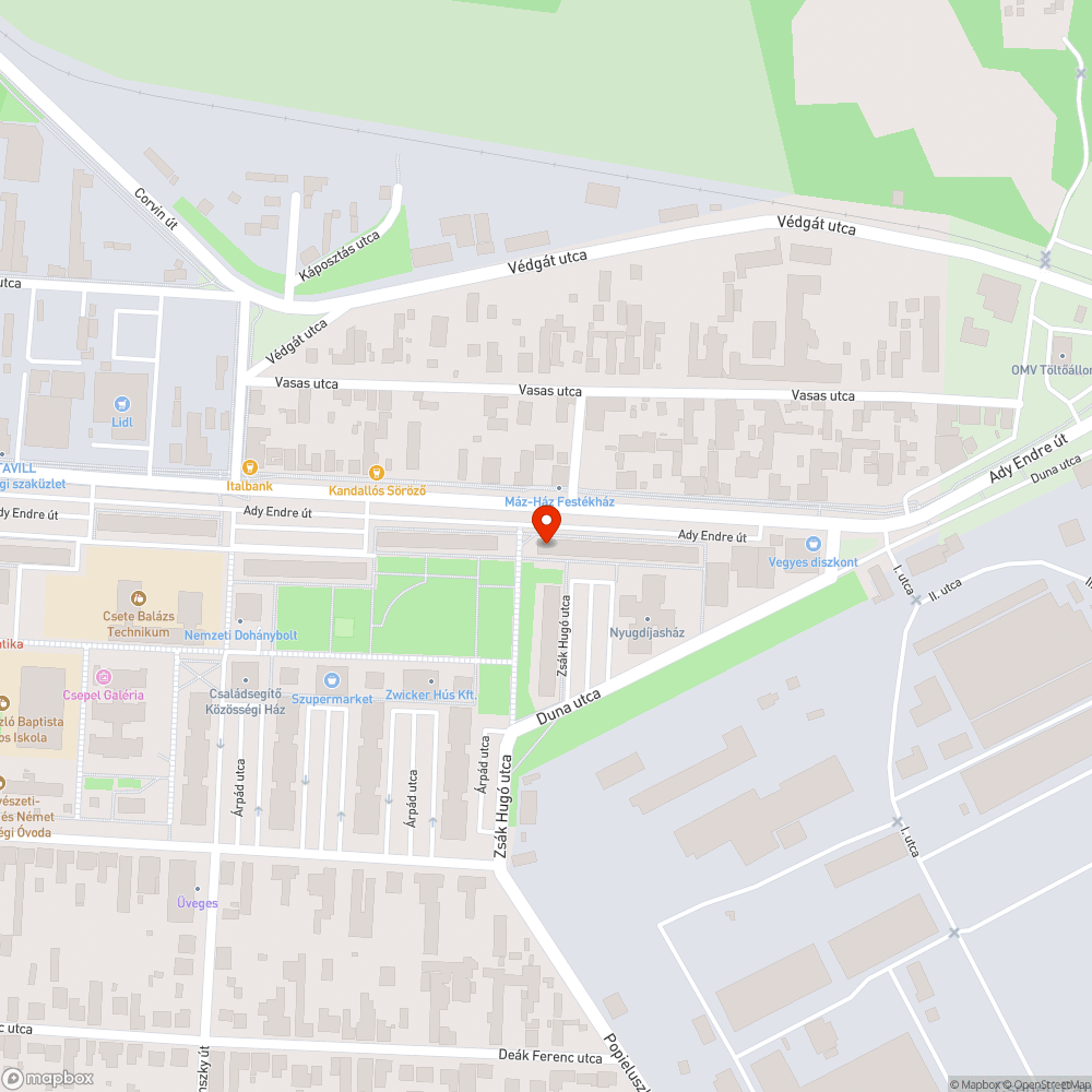 Kiszáradt fa bejelentés helye