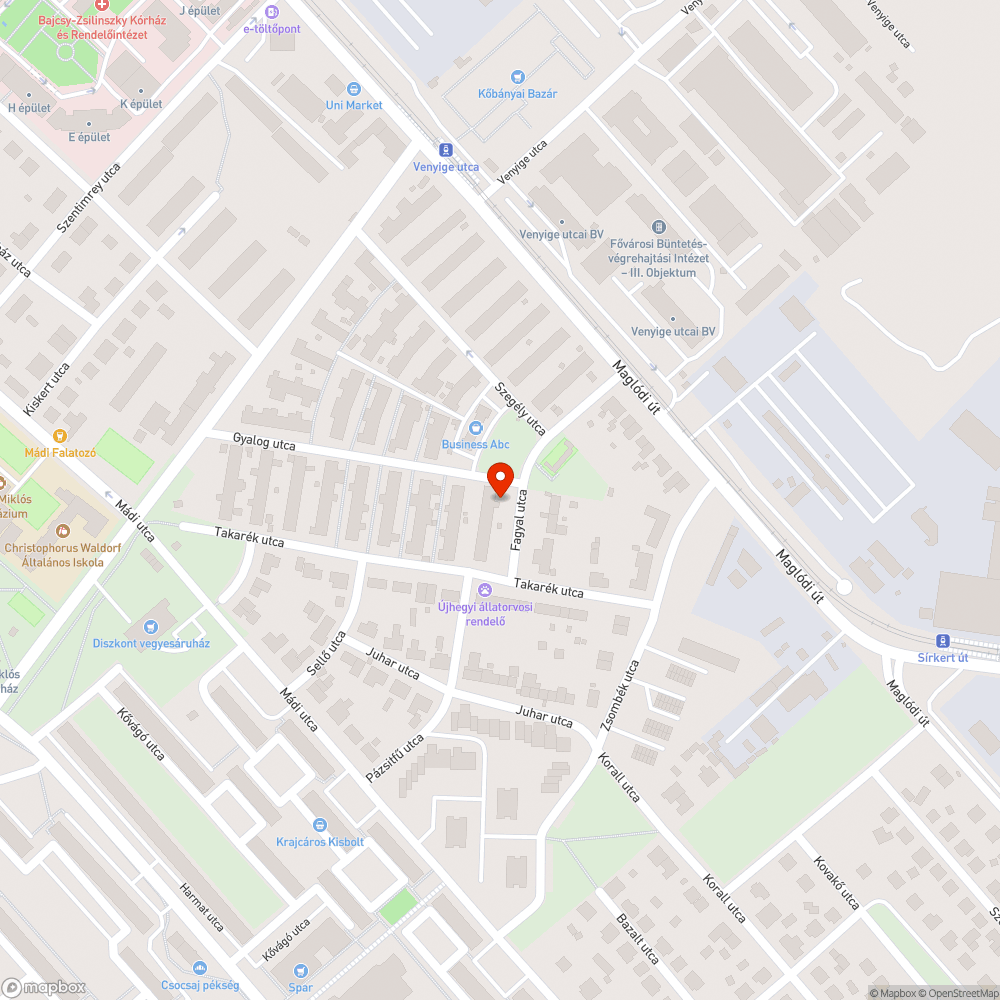 Három kiszáradt fa bejelentés helye