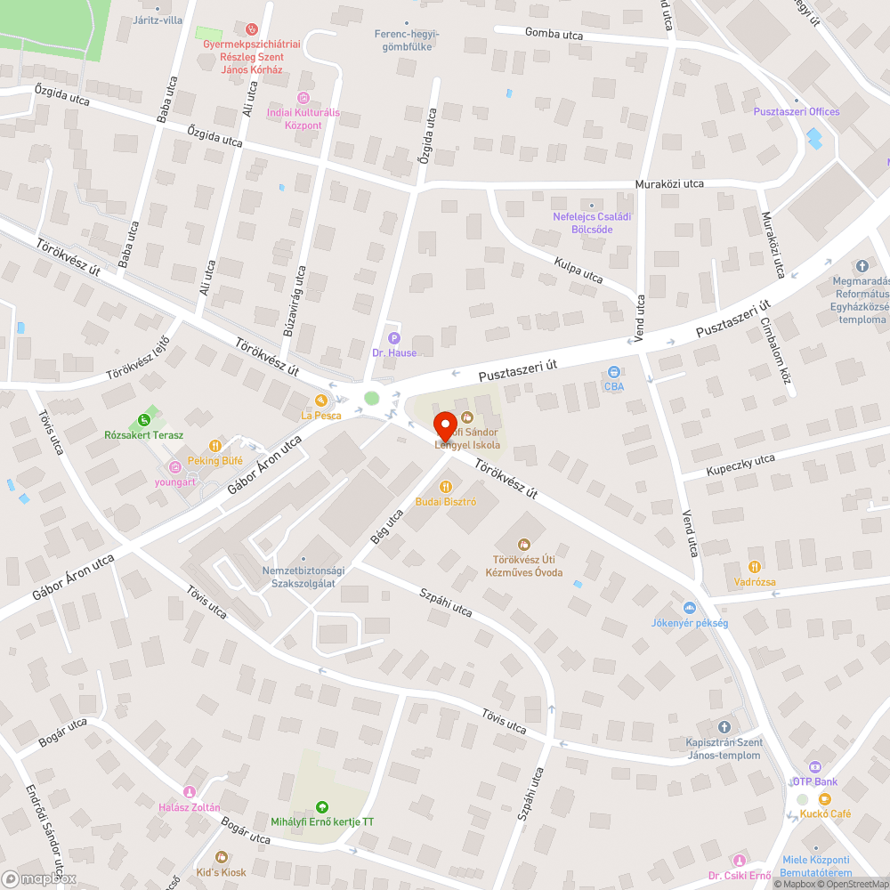 Beláthatatlan út a Bég utca és a Törökvész út kereszteződésénél bejelentés helye