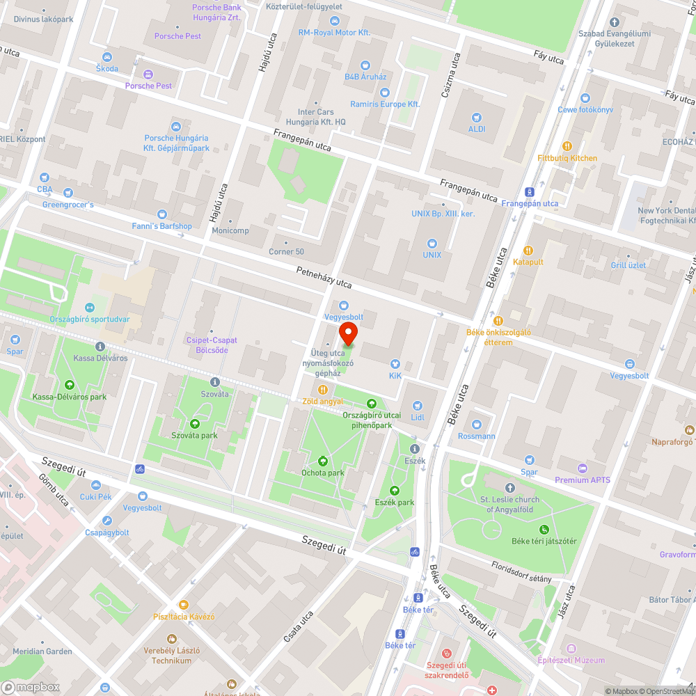 Törött pad bejelentés helye