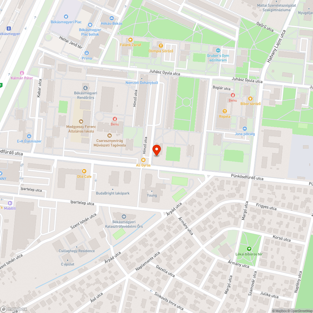 Leszakadt faág bejelentés helye