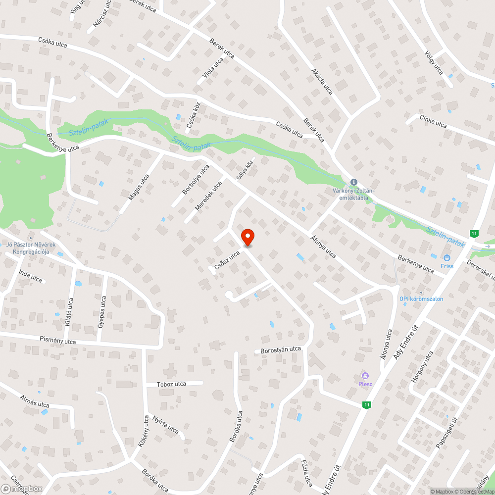 Közlekedést akadályozó elhagyott jármű bejelentés helye