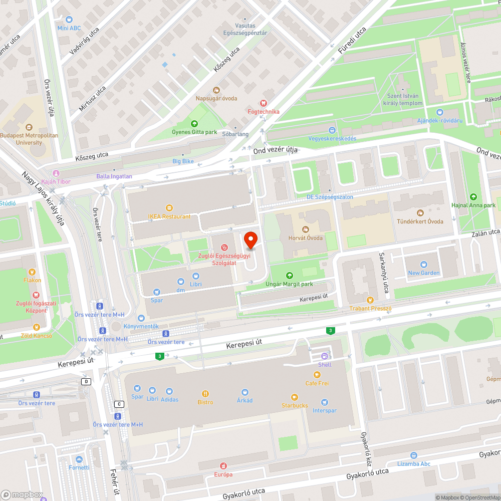 Zárt parkolót határoló virág/növénytartó kő tartók bejelentés helye