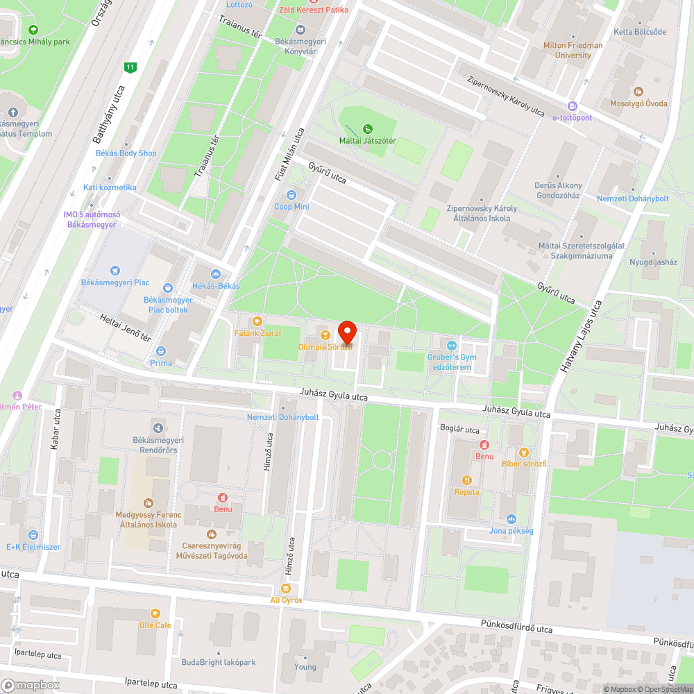 Úthiba bejelentés helye