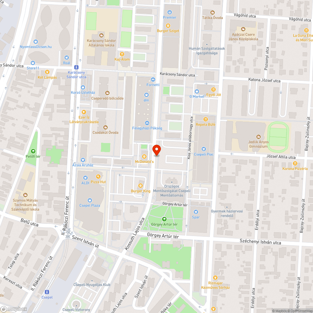 Kiszáradt fa bejelentés helye