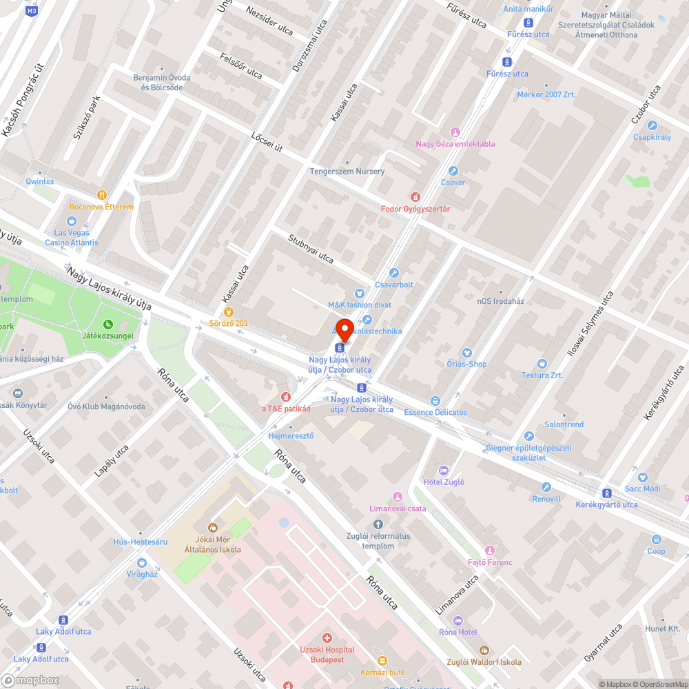 Villamossín mellett hagyott szemét bejelentés helye