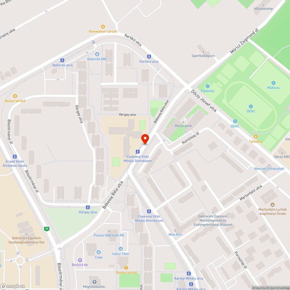 Debreceni Csokonai Gimnázium bejelentés helye