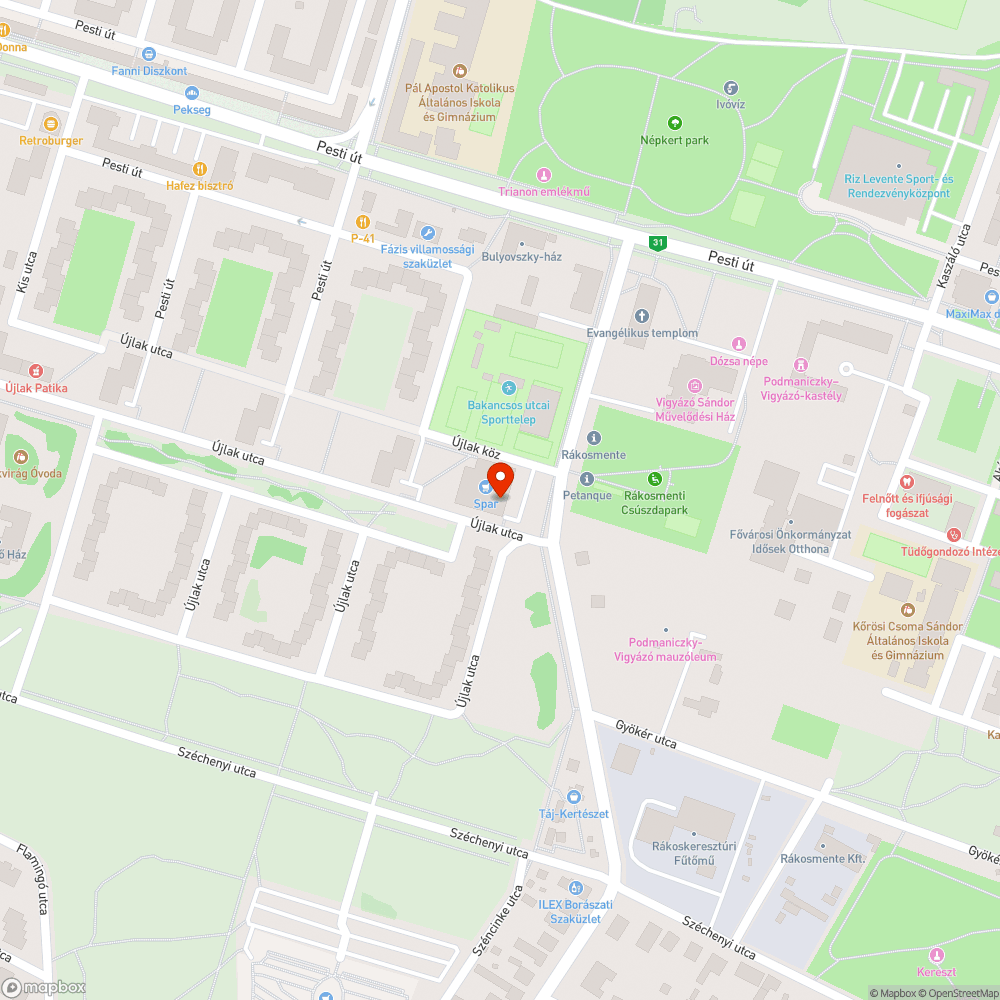 Spar parkoló, XVII.kerület, kátyú kátyú hátán bejelentés helye