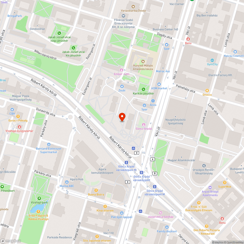 Járdára lelógó faágak. bejelentés helye