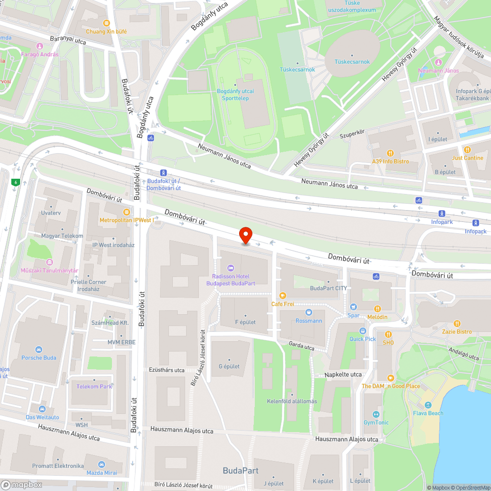 Elárasztott kerékpárút bejelentés helye