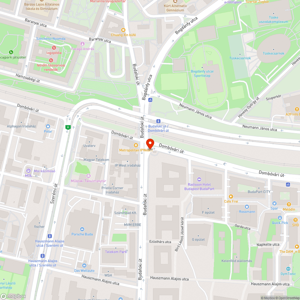 Lezárt kerékpárút bejelentés helye