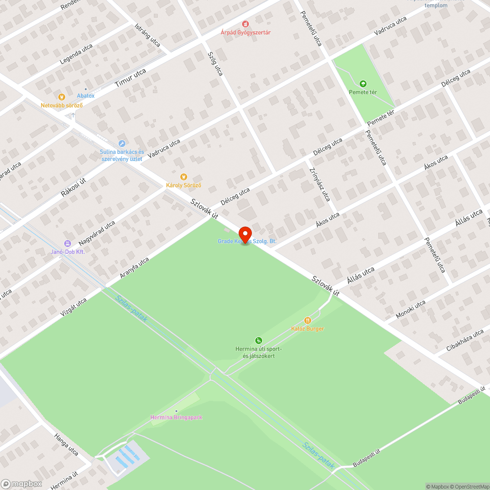 Eldugult vízelnyelő bejelentés helye