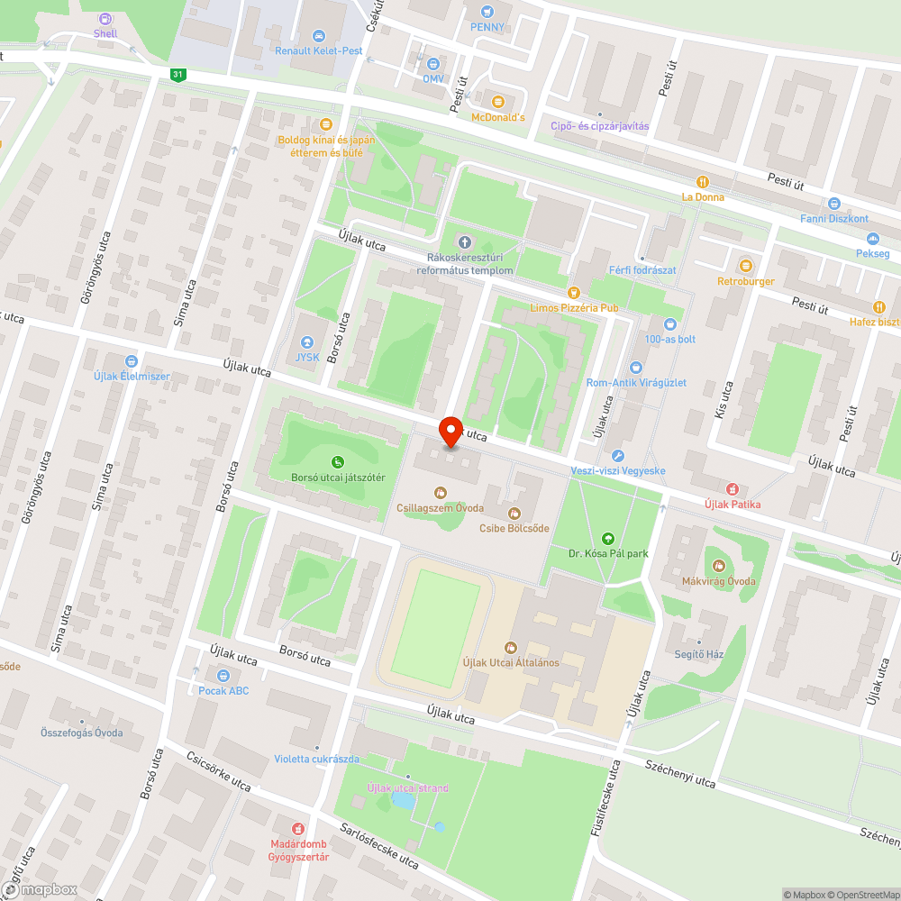 A Vihar miatt eldugult vízelvezető! bejelentés helye