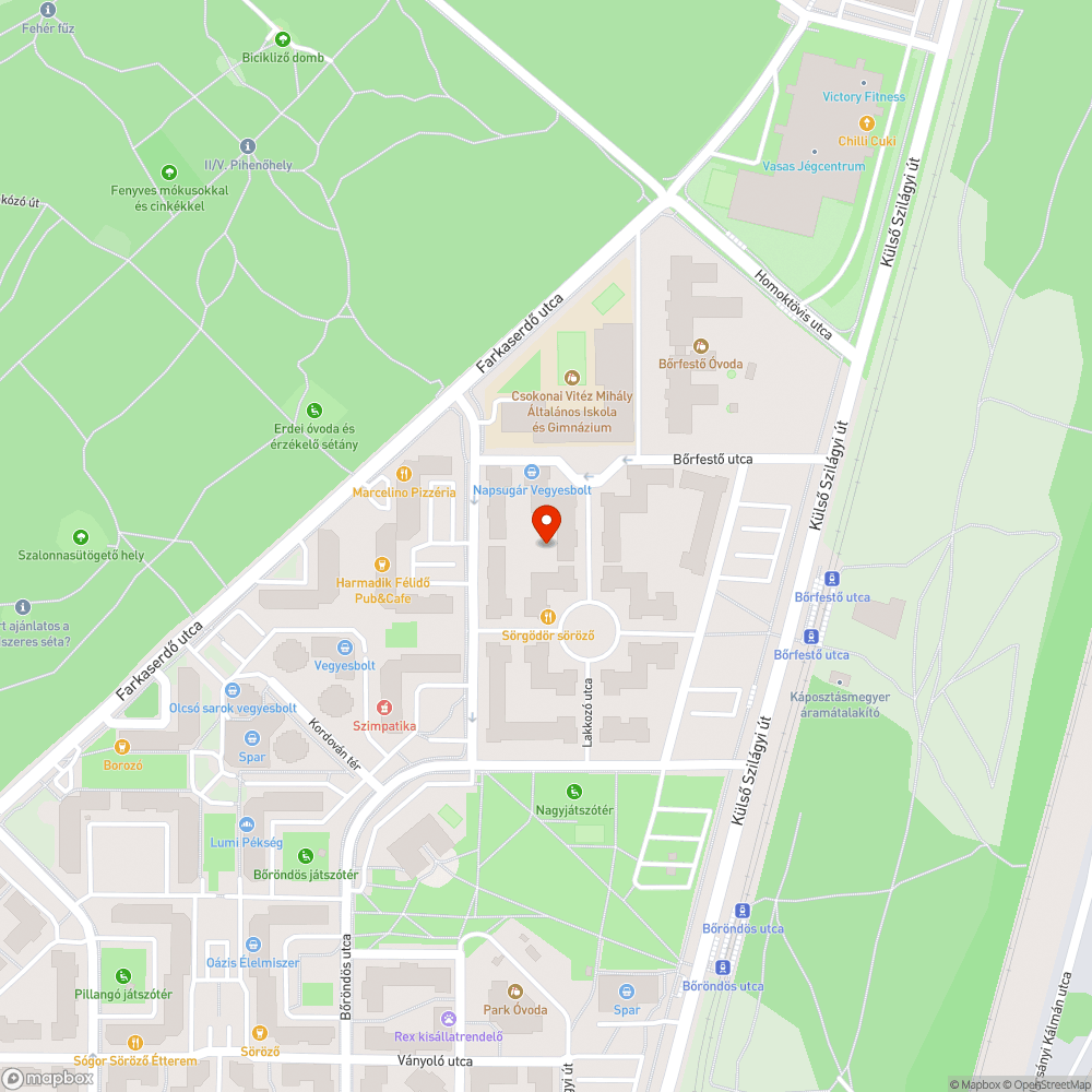 Kidőlt fa bejelentés helye