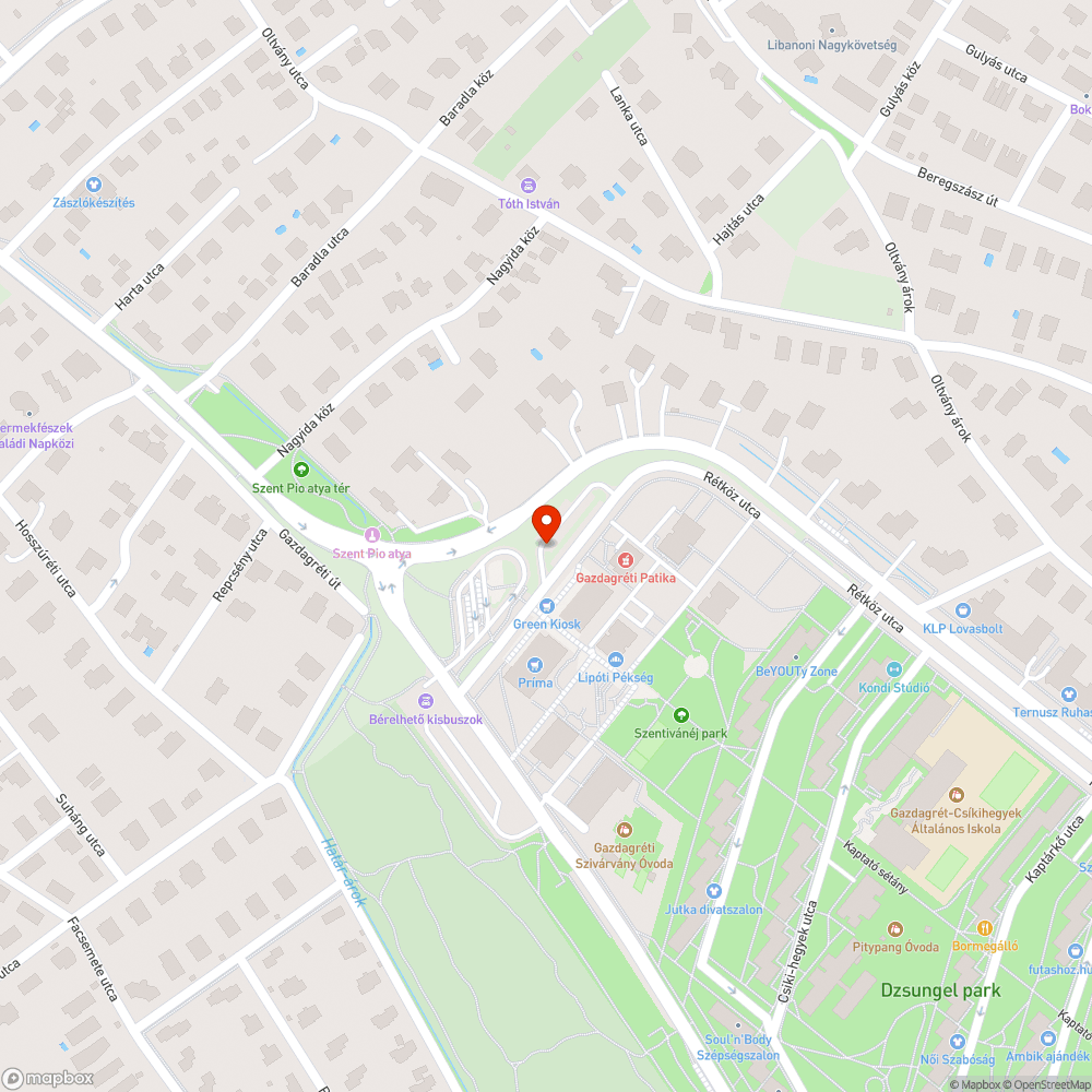 Illegális hulladék Újbudán a Gazdagréti téren bejelentés helye