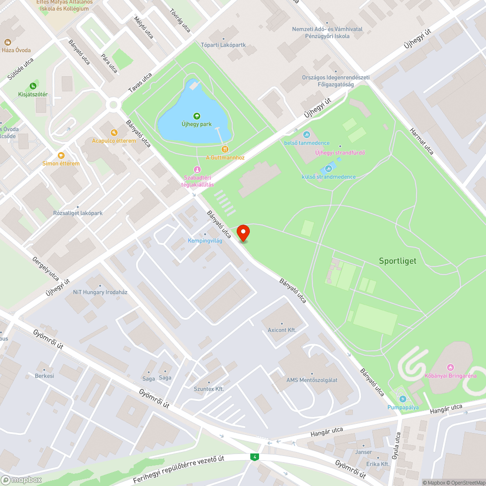 Közparkban kidobott sebességváltóház bejelentés helye