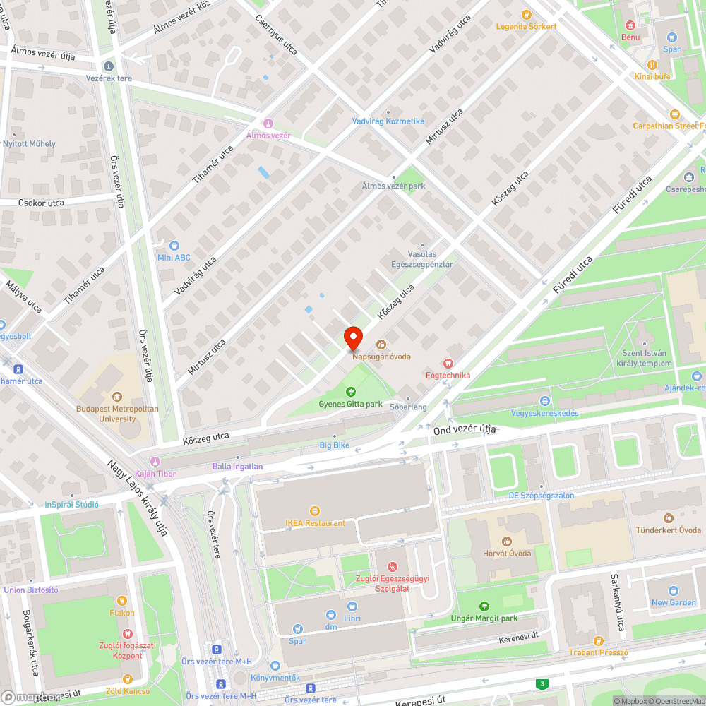 Elhagyott jármű bejelentés helye