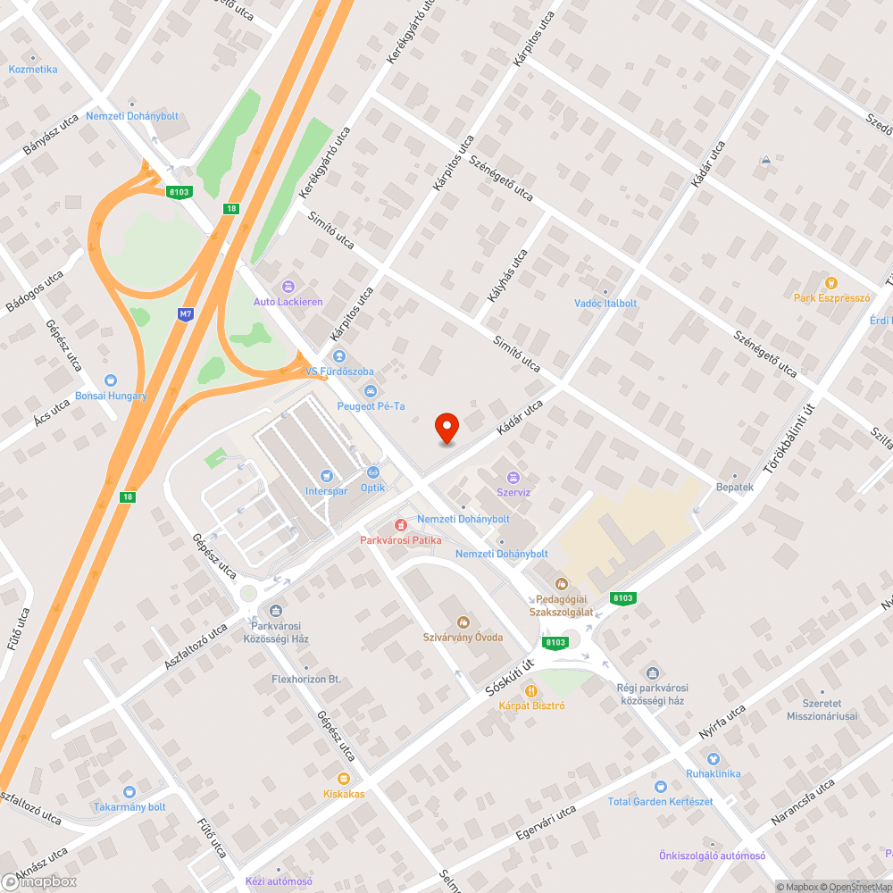 Zöldterületen elhagyott autó bejelentés helye