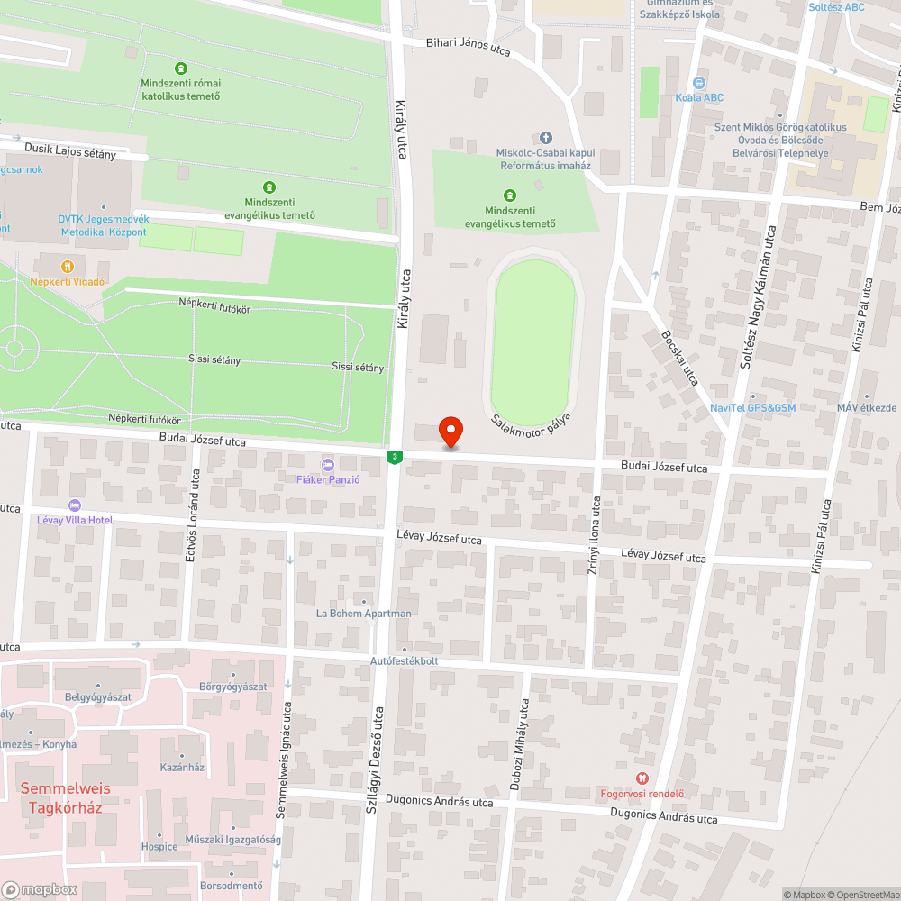 Járdán parkoló autó bejelentés helye