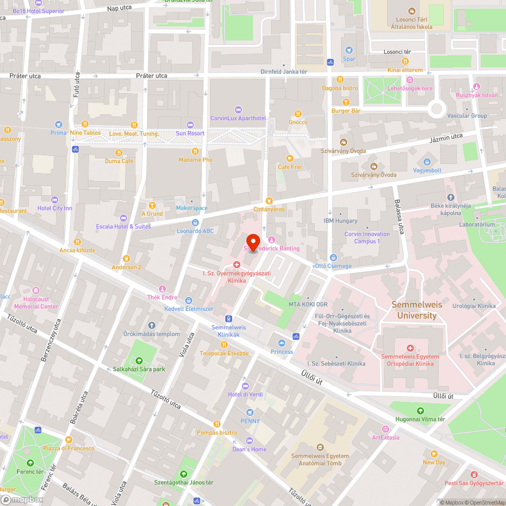 Belül kiégett törött autó a Bókay utcában bejelentés helye