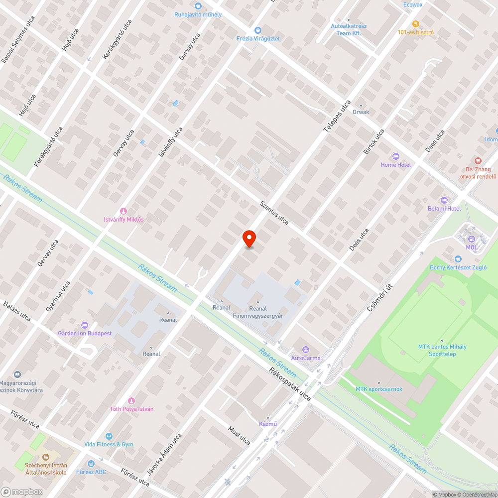 Útra parkolás bejelentés helye