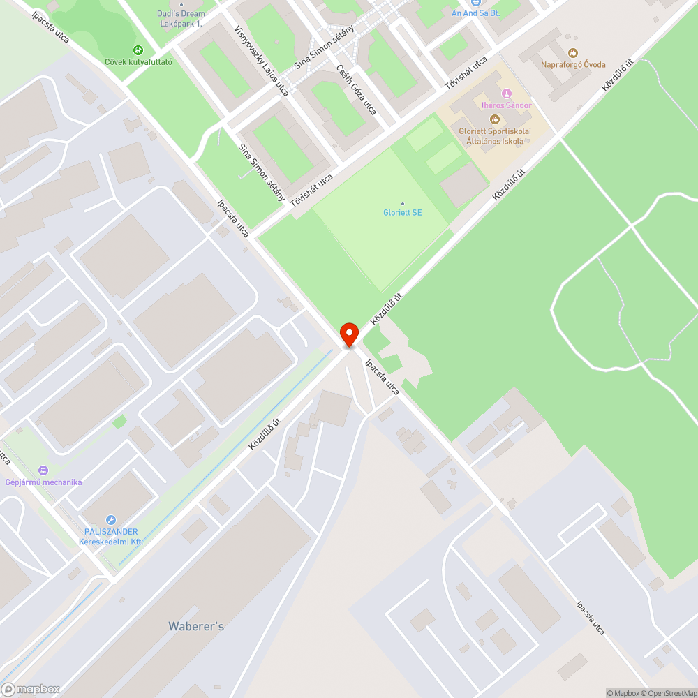 Működésképtelen átkelésjelző bejelentés helye