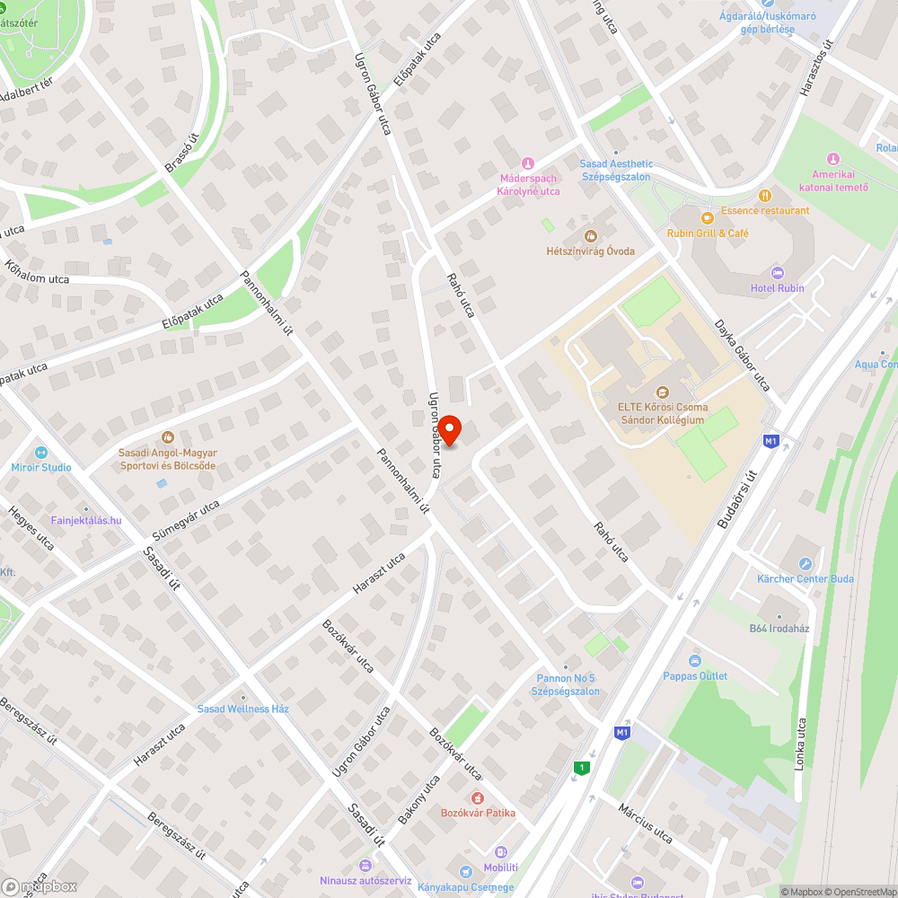 Ugron Gábor utca szemetes zöldfelület bejelentés helye