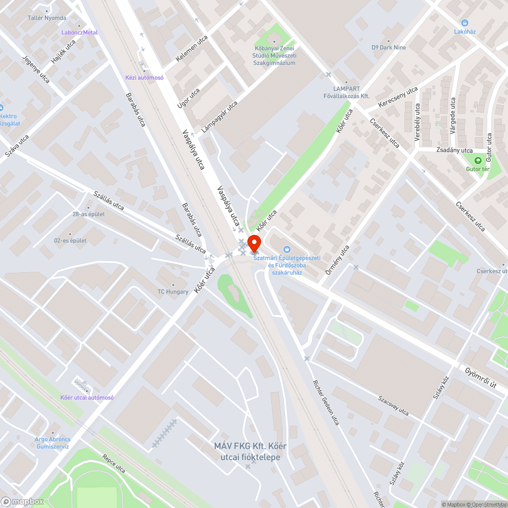 Vasuti palyaszakasz bejelentés helye