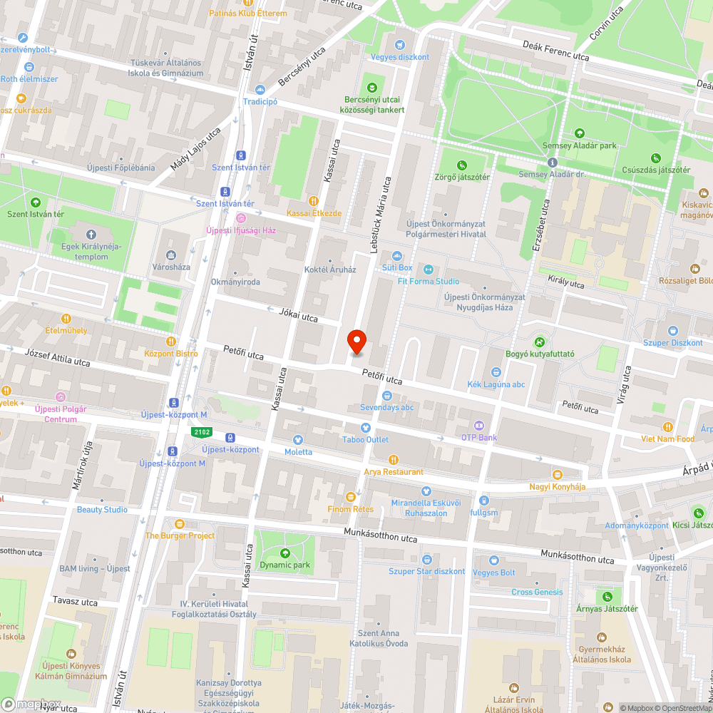 Üres szemetestartó oszlop II. bejelentés helye