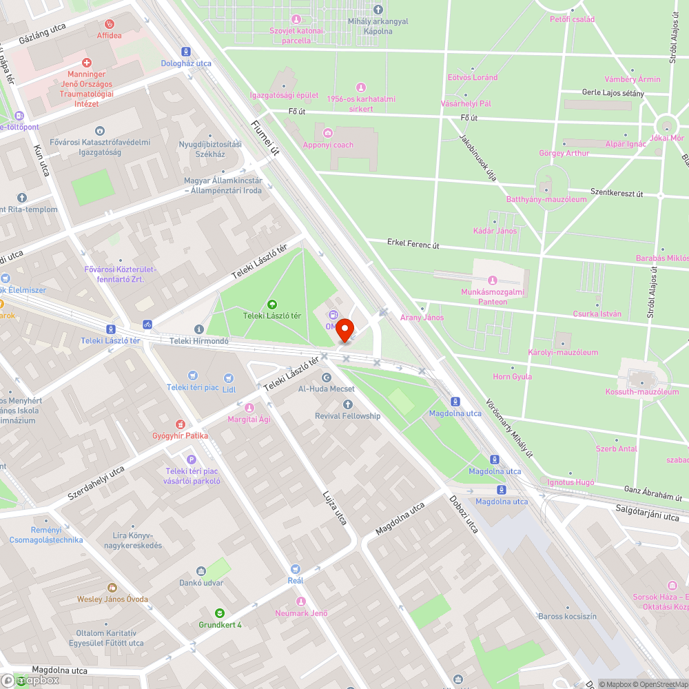 Elpusztult fák bejelentés helye