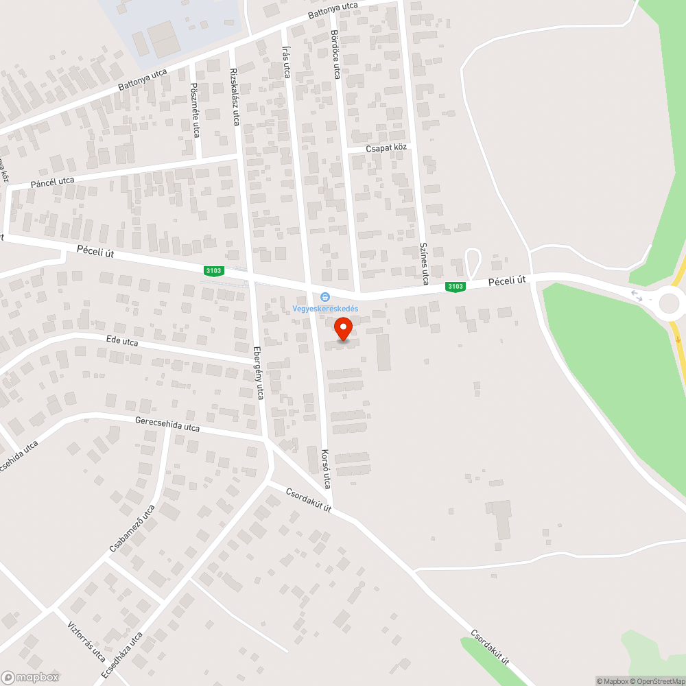 Rákoscsabán a Korsó utcában M0 zajszenneyezése bejelentés helye