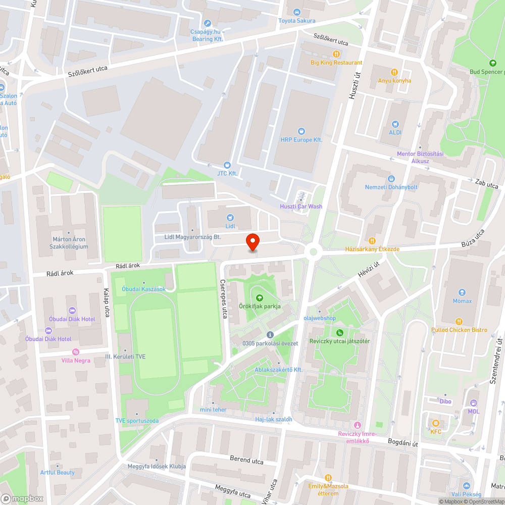 Mély kátyú bejelentés helye