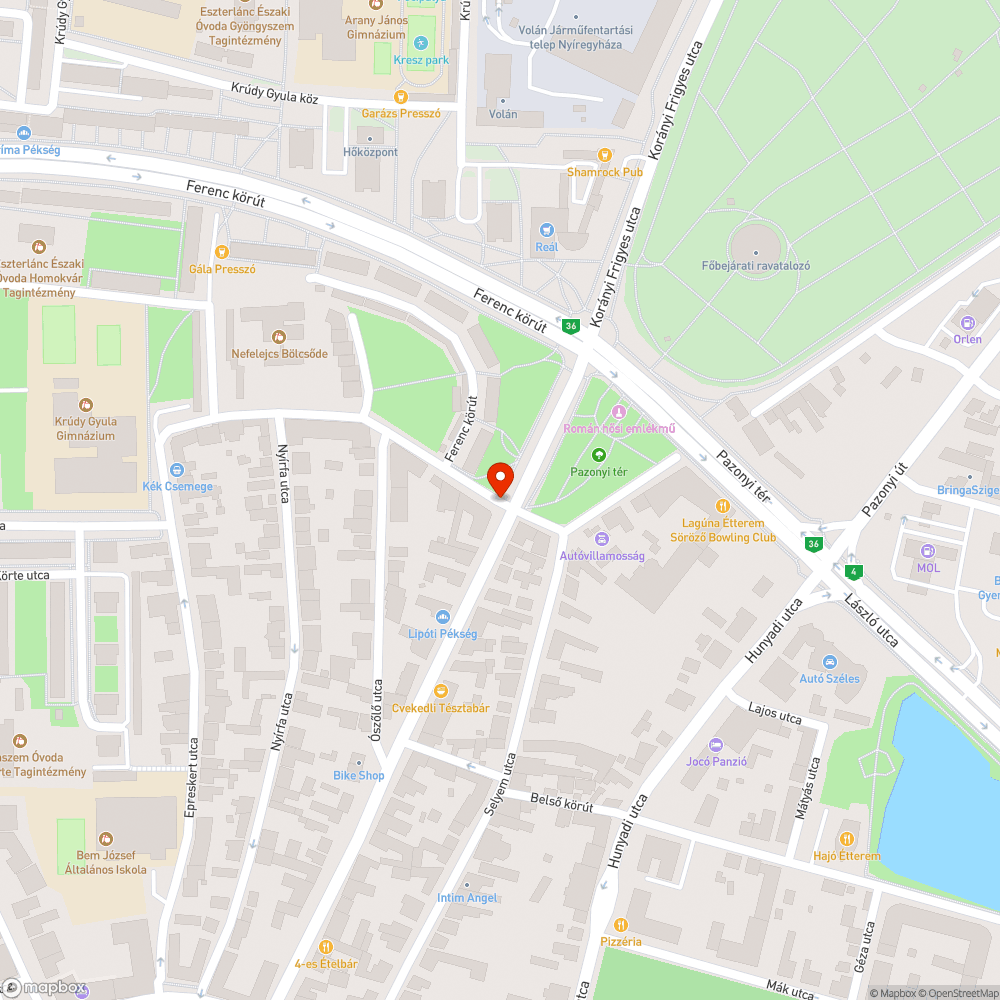 30-as zóna a Sarkanytú utcán bejelentés helye