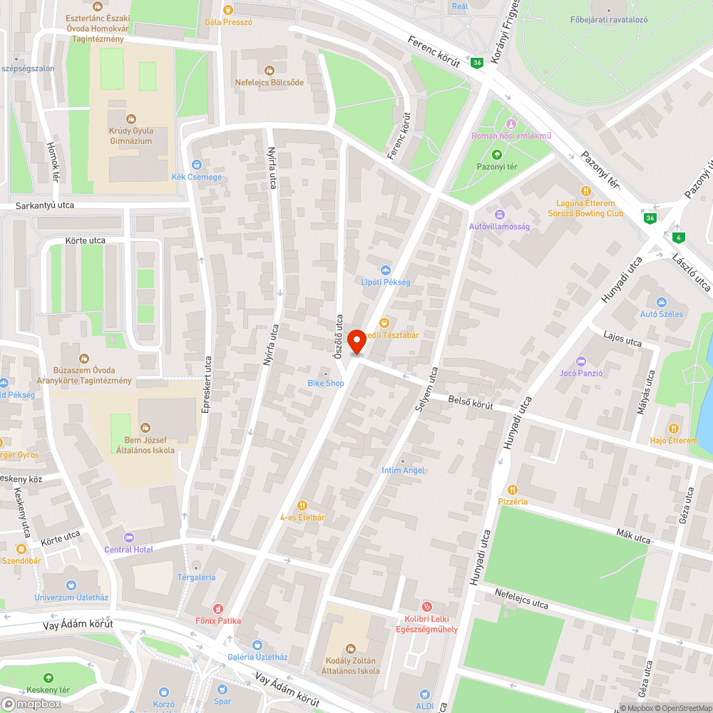 Nem belátható útszakasz a Dózsa György utcán bejelentés helye