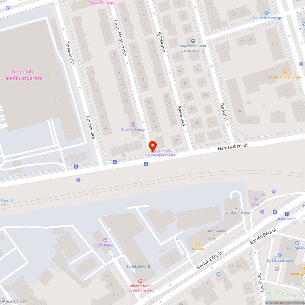 Kátyú bejelentés helye