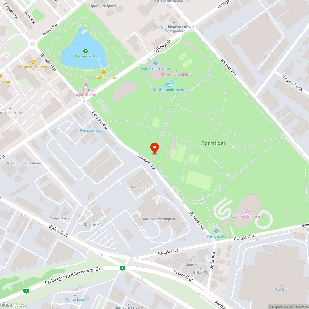 Kiszáradt fák a kőbányai Sportligetben bejelentés helye