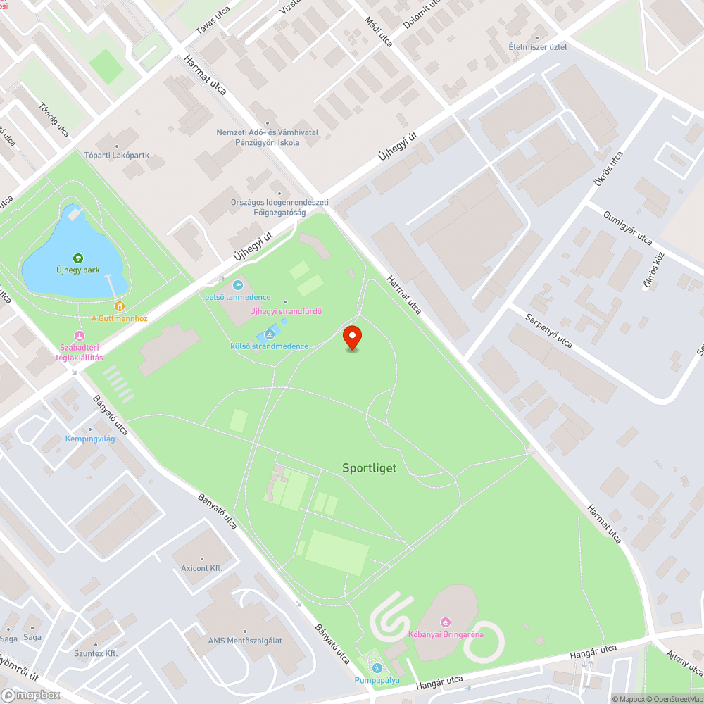 Elpusztult, kiszáradt fa a kőbányai Sportliget belső részén bejelentés helye