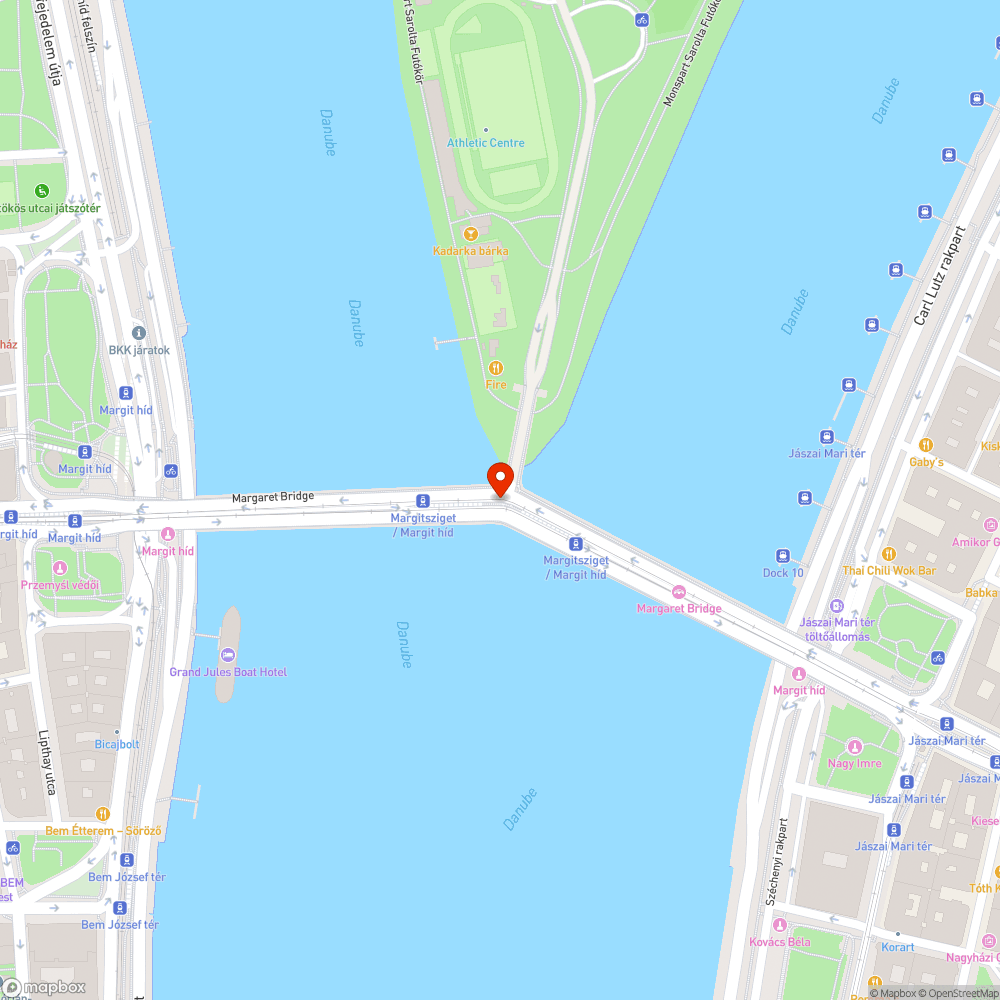 Elhagyott poller a Margit hídon bejelentés helye