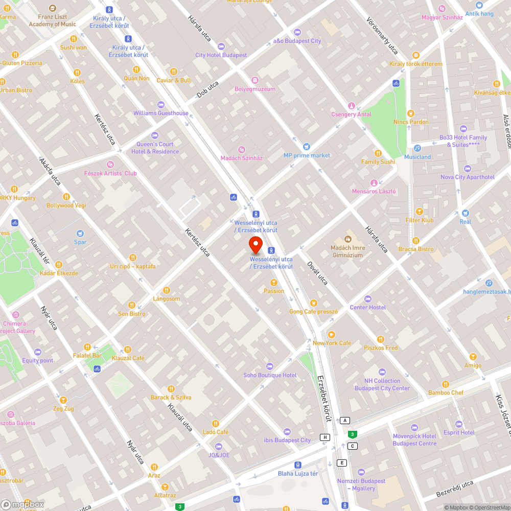 Körúton elhagyott, kitört kerekű szgk bejelentés helye