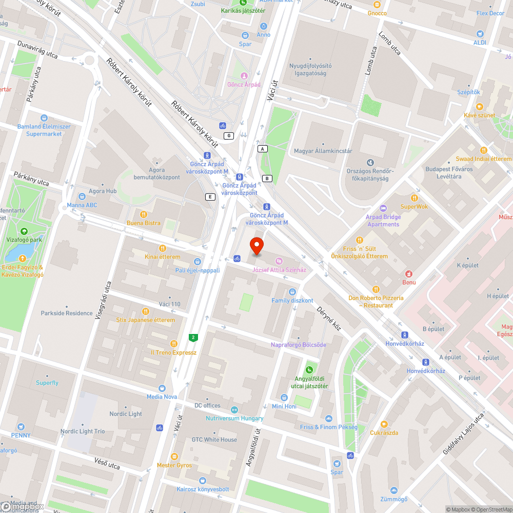 Graffitik, tagek a József Attila színháznál bejelentés helye