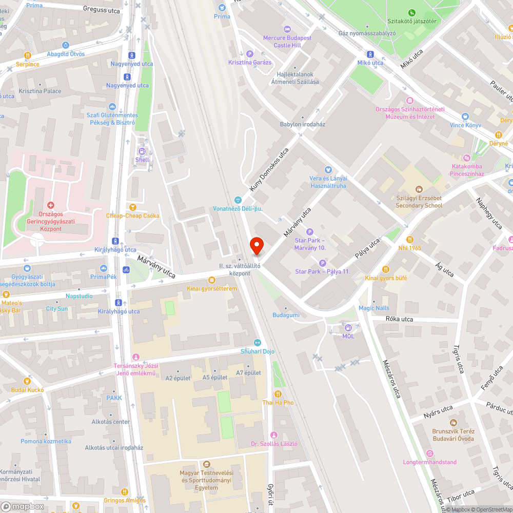 Mélyen besüllyedt sín az út közepén bejelentés helye