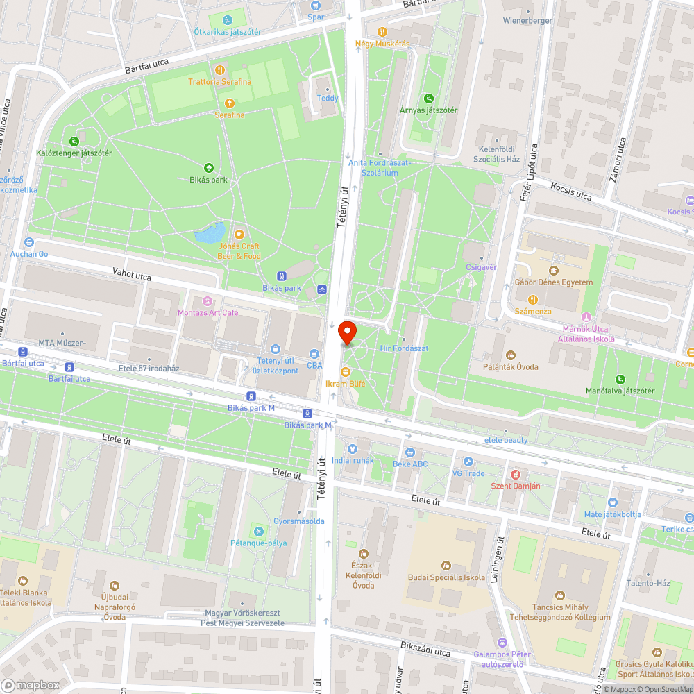 Kiszáradt fa bejelentés helye