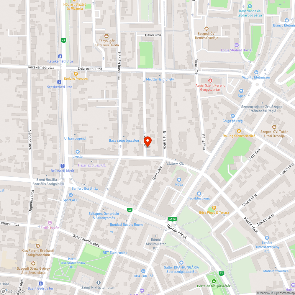 Elhagyott jármű Szeged Tó utca bejelentés helye