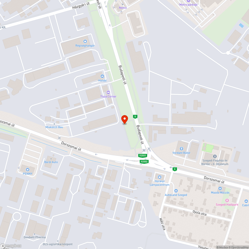 Beszakadni készülő aknafedél (Budapesti út kerékpárútja) bejelentés helye