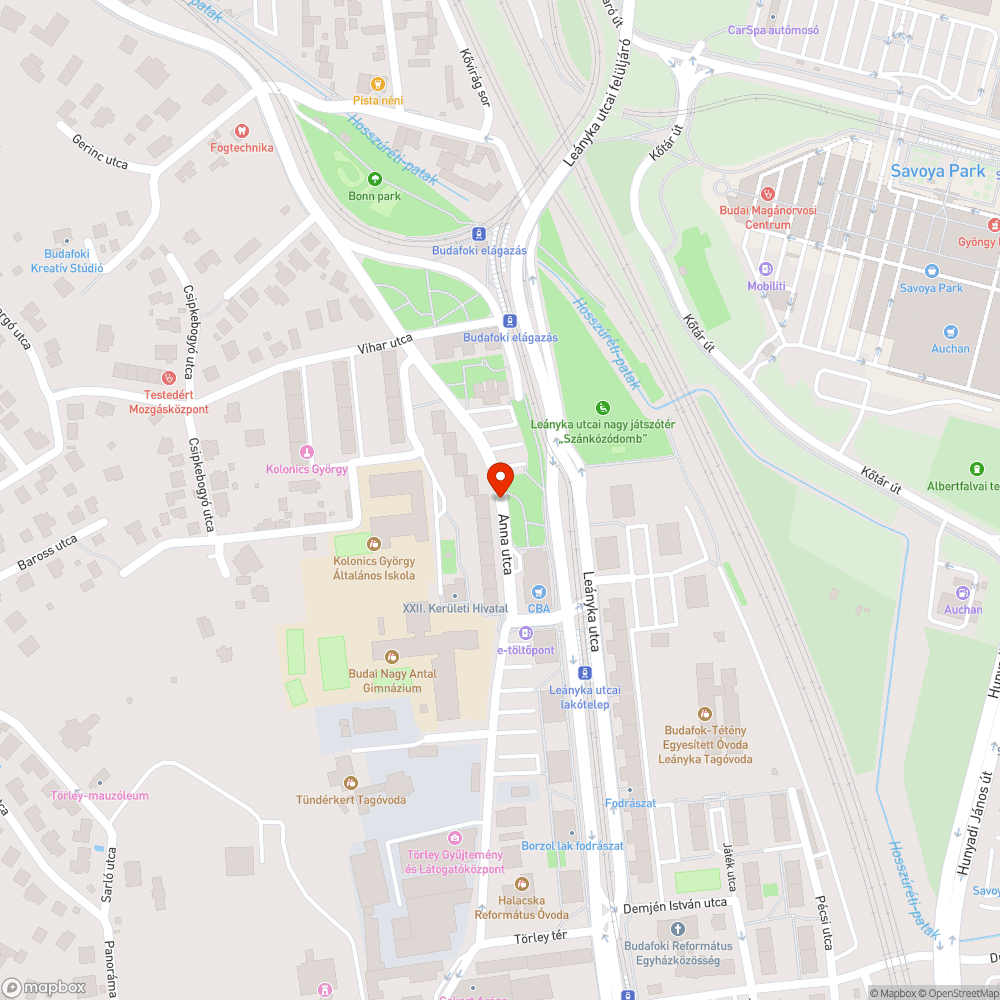 Kátyú bejelentés helye