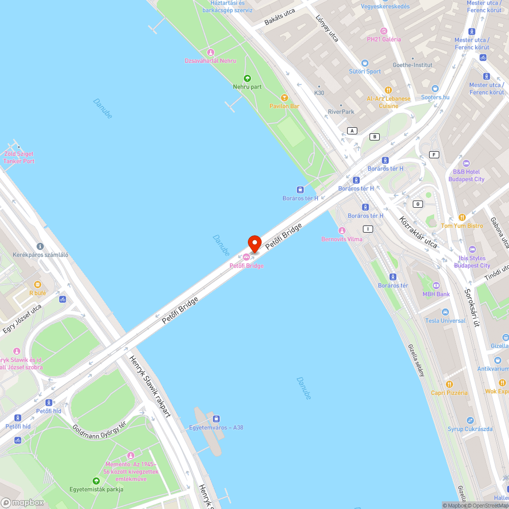 Meggyengült szalagkorlát a hídon bejelentés helye