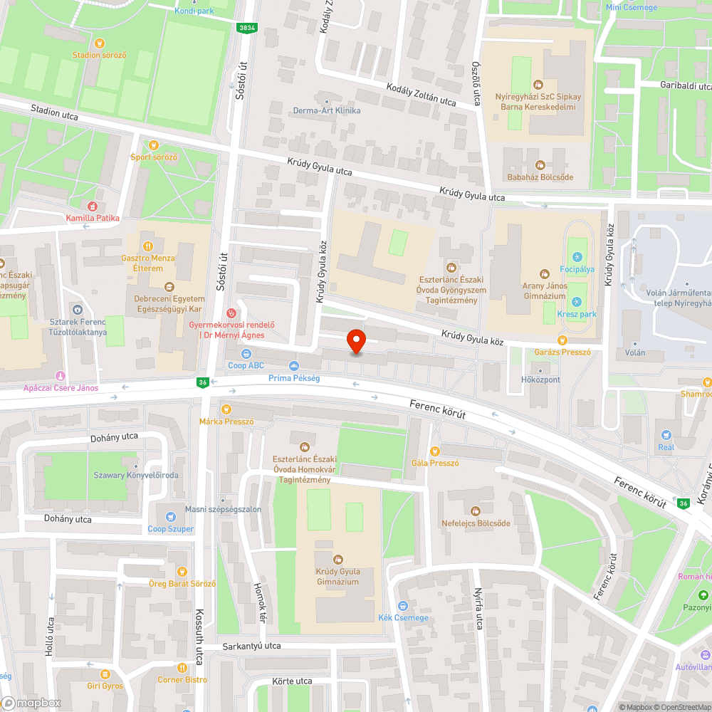 Aknafedő bejelentés helye